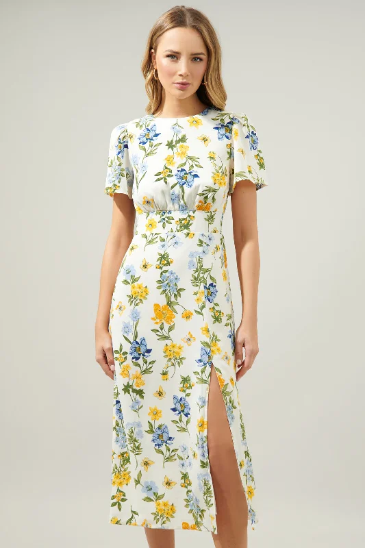 April Bloom Floral Midi Dress